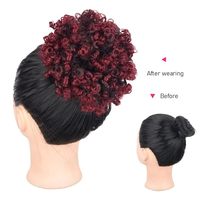 Chignon Afro court en fibre synthétique haute température, postiche pour femme, queue de cheval bouclée crépue pré-bouclée avec cordon de serrage