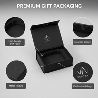 Cajas de Embalaje de Papel Plegables con Cierre Magnético Negro Mate de Lujo con Logotipo Personalizado para Joyería y Ropa, Caja de Regalo Magnética al por Mayor