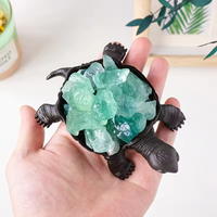 Ornement animalier en cristal naturel brut, tortue mignonne, fait main, pour souvenir