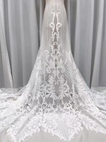 Tissu en dentelle à paillettes, robe de mariée tendance, tissu brodé