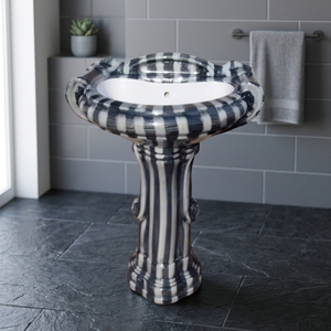 Lavabo de Granito con Pedestal Completo, Modelo Dolphin Zebra, Diseño Moderno, Uso Hospitalario, Ecológico, Fabricado en India, Garantía de por Vida - Product Image 5