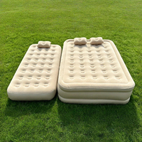Matelas Gonflable Automatique pour Sol, Lit d'Appoint Pliant Simple/Double pour Camping en Extérieur et Usage Domestique, avec Pompe à Air Intégrée et Revêtement Floqué