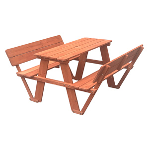 Mesa de Picnic Infantil de Madera con Banco y Respaldo, Mesa de Jardín para Niños, para Manualidades, Comer y Jugar - Product Image 2