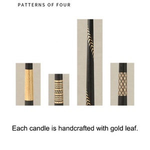 Nuovo Arrivo Set Regalo di 4 Candele Alte Affusolate Artigianali in Cera d'Api e Paraffina con Motivo Art Déco, Senza Fumo, per Bar - Product Image 3