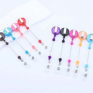 DIY Beaded Retractable Badge Reel <b>Nurse</b> ID Card Holder With PVC Clip Handmade Bead Decoration Customizable for Personalization - Product Image 1