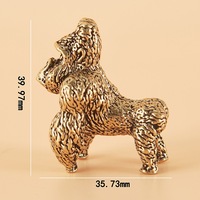 1 pièce, statue d'animal gorille vintage en laiton, décoration en cuivre, animal de compagnie pour le thé, figurine rétro, artisanat décoratif