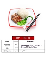 Set piring Makanan Cepat dua warna, peralatan makan melamin desain komersial terbaru untuk restoran kafetaria