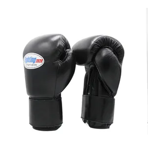 Factory Price Genuine Leather Custom Logo Cowhide Muay Thai Mma Training Kick Boxing Gloves Made in China