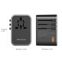 Adaptador de Pared USB-C de 3 Puertos con Carga Rápida Super Mini GaN PD 3.0 de 65W, Enchufe Universal, Certificado CE/FCC, para Cargador de Viaje para Portátil