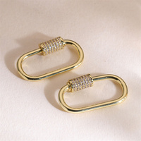 Fermoir à vis en zircon plaqué or 18 carats, forme ovale, fermoir à homard pour la fabrication de bracelets et de colliers