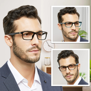 Klassische rechteckige PC-Rahmen-Blaulicht-gefilterte Brille für Herren mit festem Muster - Product Image 2