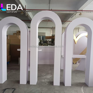 LEDA Factory Customized Wedding Arch Set <b>Backdrop</b> Wall White Pvc Acrylic <b>Backdrop</b> <b>Stand</b> For Party Decoration - Product Image 2
