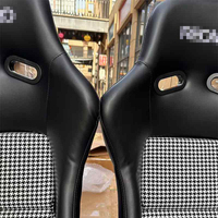 Siège baquet de voiture modifié MICO Racing en fibre de carbone avec surpiqûres en forme de losange Luxus Premium