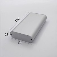 Boîtier de commande en aluminium sur mesure 60*21*100mm, profil latéral arrondi, dissipateur thermique, anodisé IP54, boîtier de projet électronique, boîtier de carte PCB