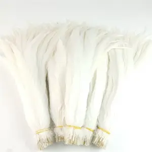 Wholesale top quality white natural 40-45cm rooster feather