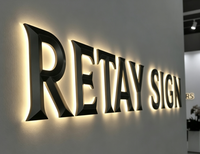 Enseigne lumineuse LED 3D personnalisée avec halo, lettres en métal rétroéclairées pour l'intérieur, signalétique lumineuse pour hall d'exposition, réception, mur