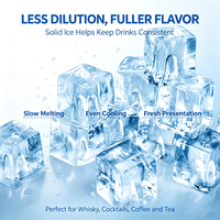 Máquina de Hielo Comercial de Acero Inoxidable de 25 kg/24 h de Ahorro de Energía para Cafetería, Bar, Restaurante, Hotel