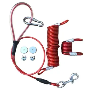 Outdoor Pet Training Spring Steel Wire Rope Retrátil Dog Tie Out Cable