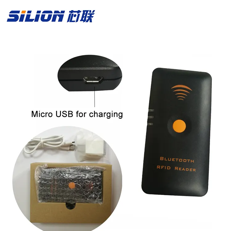 Silikon el UHF bluetooth UHF RFID okuyucu QM100 uzun menzilli UHF Rfid okuyucu