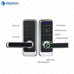 Tediton Chất Lượng Cao Từ Xa Không Thấm Nước Điện TTlock Điện Thoại Di Động Kỹ Thuật Số Dấu Vân Tay Khóa Cửa Thông Minh - Product Image 5