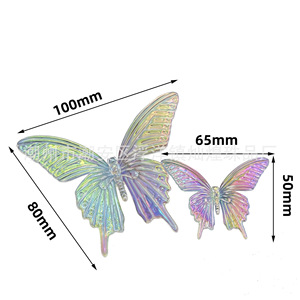 Décor transparent 3D en acrylique papillon irisé pour coque de téléphone, pendentif, rideau perlé, artisanat, accessoires DIY - Product Image 5