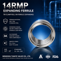 Férula ROLL-ON 14RMP para expansión de abrazaderas sanitarias de acero inoxidable 304 TriClamp E