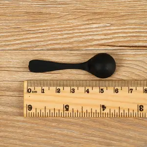 1ml 0.5g 500mg Small Mini Round Black White Plastic Measuring Spoon Scoop With Short Handle For Honey Powder