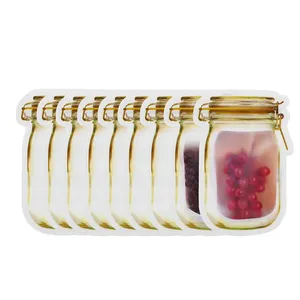 Hersluitbare Transparant Voedsel Snack Opslag Doypack Ziplock Plastic 150G Koken Fles Speciale Vorm Mason Jar Noten Bean Bag