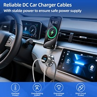 Cargador de Coche Metálico Resistente para Starlink Mini, Adaptador a Cable de Alimentación CC de 3M (10 pies), 12V-24V, con Pantalla de Voltaje, Puertos USB-C de 30W y USB-A de 35W