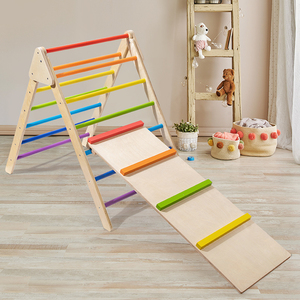 Juego de <span class=keywords><strong>triángulo</strong></span> Pickler de madera para niños al aire libre con rampa y arco, equipo de Tobogán, patio trasero para niños - Product Image 5