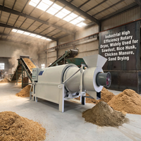Séchoir rotatif industriel haute efficacité pour sciure de bois, coques de riz, fumier de poulet, sable