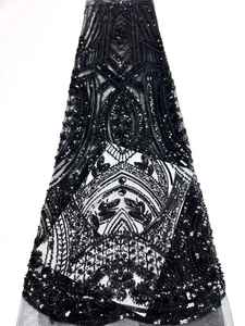 Tela de Encaje con Lentejuelas Moradas Elegantes, Encaje Africano <span class=keywords><strong>Aso</strong></span> Ebi Bordado a la Moda para Bodas y Ocasiones Especiales - Product Image 6