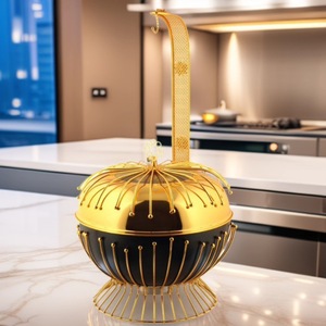 ถาดอุ่นอาหารสแตนเลสทรงกลมสีทองสำหรับโรงแรมร้านอาหาร - Product Image 2