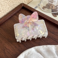 Pince à cheveux élégante de style français, ornée de diamants, faite à la main, en acétate haut de gamme, taille moyenne, pour chignon arrière, style requin