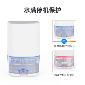 Mini déshumidificateur réfrigérant, réservoir d'eau de 3 L, arrêt automatique, pour usage domestique en intérieur, couverture jusqu'à 199 pieds carrés - Product Image 3