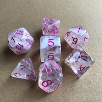 Jeu de dés polyédriques transparents bicolores personnalisés en 7 pièces, en acrylique, pour jeux de société numériques Cthulhu et D&D par Running Group
