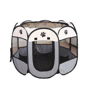 Jaula Plegable Octogonal para Mascotas, Recinto para Gatos, Tela Oxford Lavable, Corralito Portátil para Gatos de Interior - Product Image 5