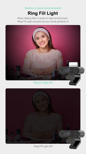 Xách tay webcam với 2K máy ảnh với điền vào ánh sáng cơ khí lens cover, Mini Webcam cho máy tính nhỏ/cá nhân văn phòng - Product Image 5