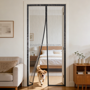 Tenda Magnetica Antizanzare a Strisce in Poliestere Stile Moderno per Porta nel 2026 - Product Image 1