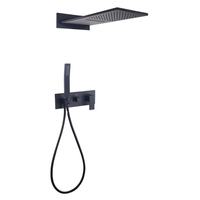 Robinet de Douche Pluie pour Salle de Bain, Mitigeur Gris Anthracite en Laiton de Haute Qualité, Design Moderne et Contemporain, Céramique, Poignée Unique, Bronze