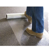 Film de protection de tapis en PE adhésif de qualité alimentaire, résistant à l'humidité, en rouleau, pour utilisation au sol, taille personnalisée