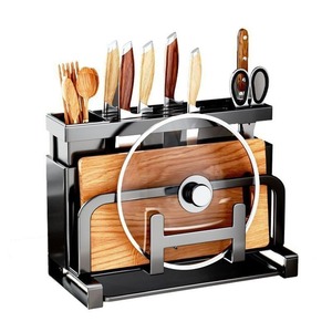 Support de rangement multifonctionnel pour couteaux avec support pour planche à découper, baguettes, couvercles de casseroles et ustensiles de cuisine - Product Image 2