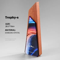 Trophée en cristal personnalisé avec base en marbre, Trophée en marbre et cristal, Trophée en cristal et marbre personnalisable