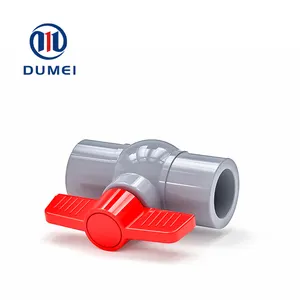 Accesorios de tubería de plástico para suministro de agua, válvula de bola de enchufe de PVC (redonda), alta temperatura y resistente a la corrosión