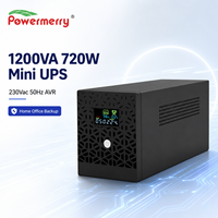 UPS Interactivo de Línea de 1200VA 720W, 230Vac 50Hz, AVR, Onda Sinusoidal Simulada, Batería Dual de 12V 7Ah para Computadora, Router, POS, CCTV, Respaldo