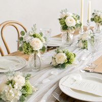 Fleurs de table de 20 cm avec vase, pot de fleurs pour la décoration de table de mariage, centre de table