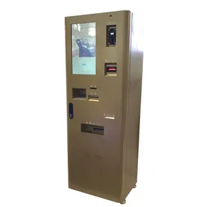 Self service automatic cash bill payment kiosk machine ticket vending machine with cash acceptor and dispenser for car parking