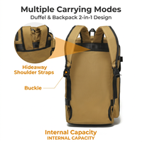 Sac de sport tactique unisexe GAF 800D en Oxford camouflage avec compartiment à chaussures, fermeture éclair et fermoir, étanche, capacité 56-76L