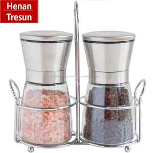 En Acier inoxydable Épices Manuel Sel <span class=keywords><strong>et</strong></span> Moulin à Poivre Kits, Salière <span class=keywords><strong>et</strong></span> Poivrière En Céramique ensemble de broyeur - Product Image 3