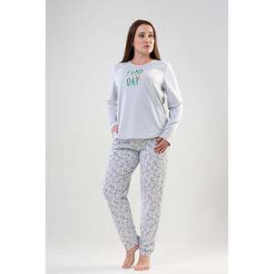 BAYAN P.SUPREM XXL O YAKA UZUN KOL ETEGI OVAL CEPLI PIJAMA TAKIM - สีเทาผสมสี - สีเทาผสมสี - Product Image 2